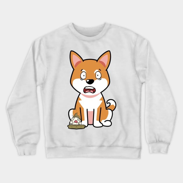 Funny orange dog steps on a dirty diaper Crewneck Sweatshirt by Pet Station